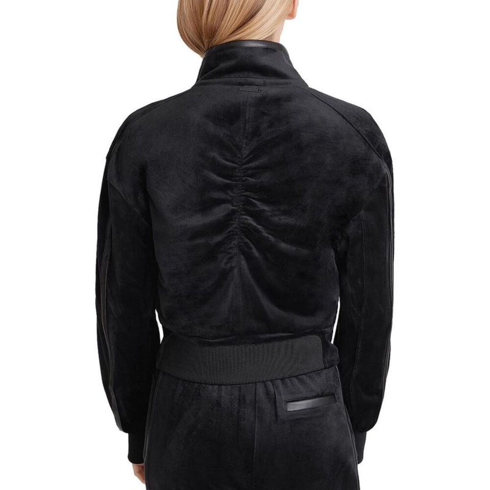 Blanc Noir Women's Black Velvet Zip-Up Jacket XS NWT - Picture 2 of 2